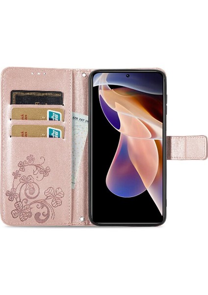 Xiaomi Redmi Not 11 Için Kılıf Pro Kapak Kapak Kısa Kayış Deri Kılıf Dört (Yurt Dışından)
