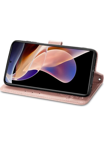 Xiaomi Redmi Not 11 Için Kılıf Pro Kapak Kapak Kısa Kayış Deri Kılıf Dört (Yurt Dışından)