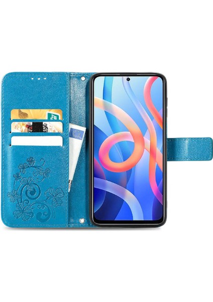 Xiaomi Redmi Için Not 11 4g Dört Yapraklı Yonca Flip Kapak Kısa Kayış (Yurt Dışından)