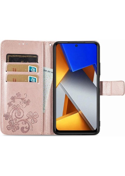 Xiaomi Poco M4 Pro Kısa Kayış Flip Kapak Dört Yapraklı Yonca Durumda (Yurt Dışından)