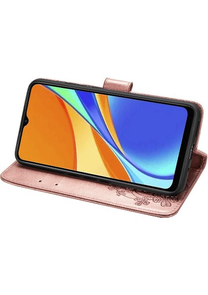 Xiaomi Redmi 9c Için Kılıf Kısa Kayış Kapak Kapak Dört Yapraklı Yonca Zarif (Yurt Dışından)