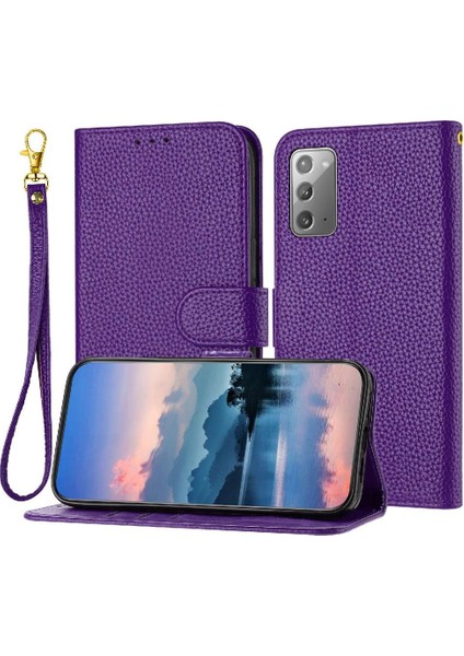 Samsung Galaxy Not 20 Için Telefon Kılıfı Kart Yuvaları Tutucu Litchi Desen Pu (Yurt Dışından)