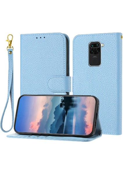 Telefon Kılıfı Için Xiaomi Redmi Not 9 Kart Yuvaları Tutucu Litchi Desen Pu (Yurt Dışından)