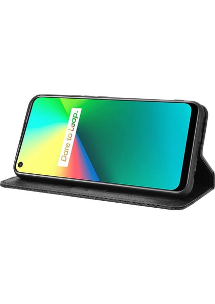 Realme C17 Pu Deri Cüzdan Manyetik Kapatma Için Kılıf (Yurt Dışından)