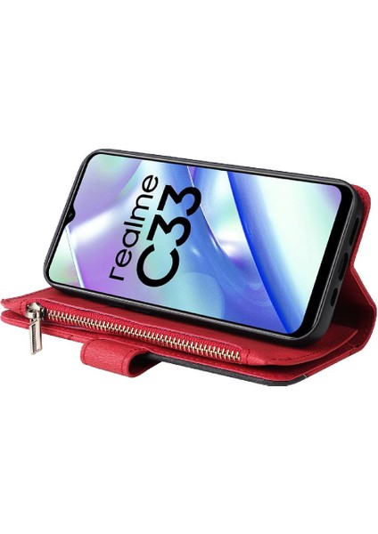 Realme C33 Dokuz Kart Yuvaları Için Kılıf Kart Yuvası ile Kickstand Koruyucu (Yurt Dışından)