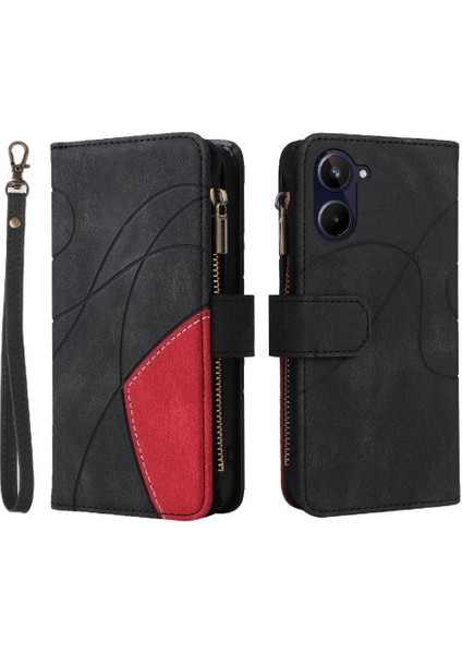 Kart Yuvası Standı Fermuar Cüzdan Tarzı Kickstand ile Realme 10 4g Için Kılıf (Yurt Dışından)