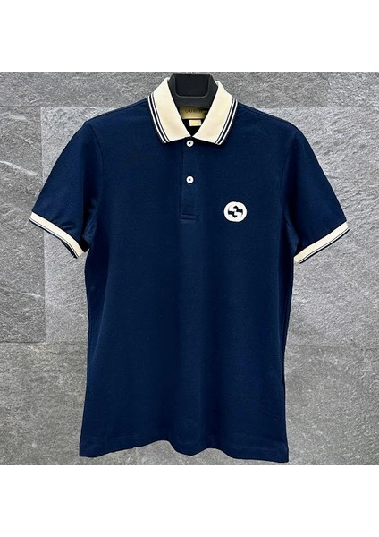 Göğüste Kilitli G Logolu Pamuklu Polo Yaka T-Shirt