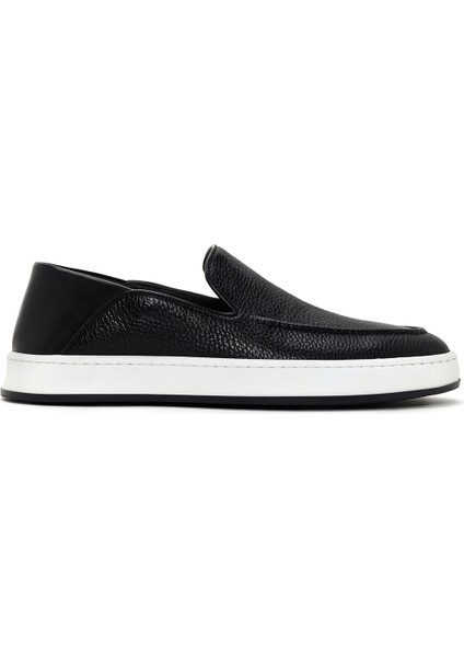 Erkek Siyah Deri Casual Loafer