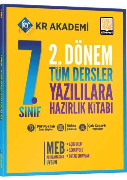 Kr Akademi Yayınları 7. Sınıf 2. Dönem Tüm Dersler Yazılılara Hazırlık Kitabı