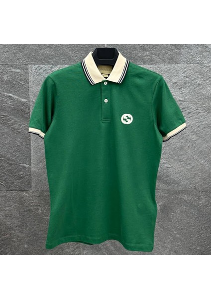 Göğüste Kilitli G Logolu Pamuklu Polo Yaka T-Shirt