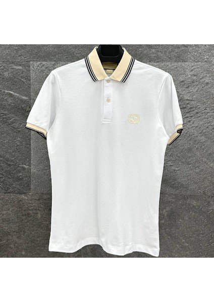 Göğüste Kilitli G Logolu Pamuklu Polo Yaka T-Shirt