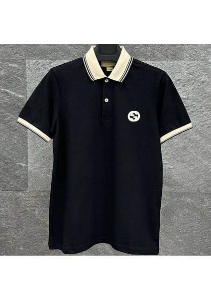 Göğüste Kilitli G Logolu Pamuklu Polo Yaka T-Shirt