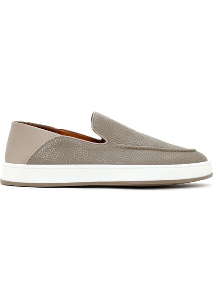 Erkek Vizon Deri Casual Loafer