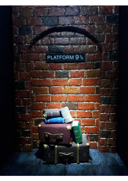 Harry Potter Hogwarts Express Platform 9¾ El Yapımı Book Nook Ve Kitap Tutucu