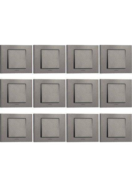 Grano Antrasit Anahtar 12'li Paket (Çerçeve Dahil)