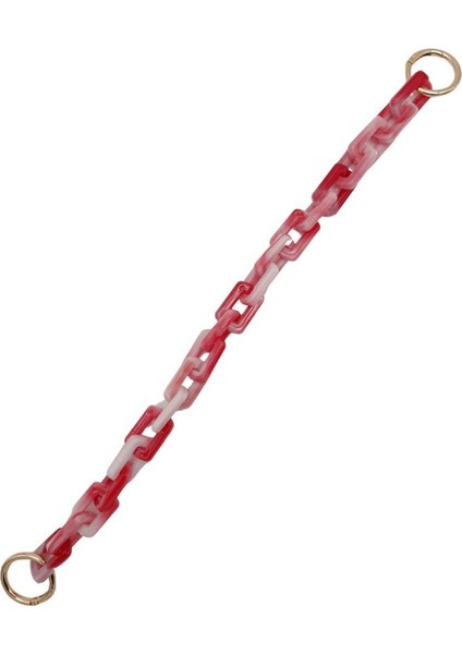 42 cm Akrilik Görünümlü Plastik Dikdörtgen Halkalı Zincir Bej Koyu Pembe Renk Light Gold Metalli modelleri