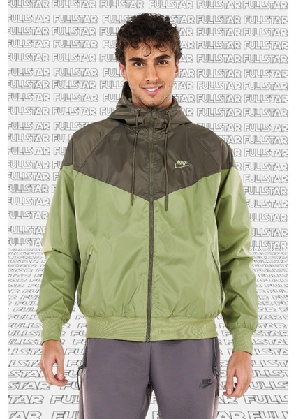 Sportswear Windrunner Jacket Blue Green Kapüşonlu Erkek Ceketi Yeşil Haki