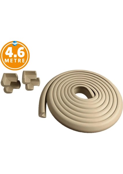 a 4.6 Metre 4 Adet Köşe Koruyucu Köşe Ve Kenar Koruma 3m Bant Esnek Yumuşak Darbe Engelleyici Gri