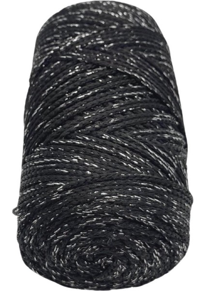 Renkli Simli Polyester Makrome Siyah Renk 200 gr No:03 fiyatları