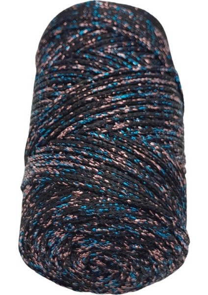 Renkli Simli Polyester Makrome Siyah Renk 200 gr No:02 fiyatları