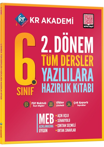 Kr Akademi Yayınları 6. Sınıf 2. Dönem Tüm Dersler Yazılılara Hazırlık Kitabı