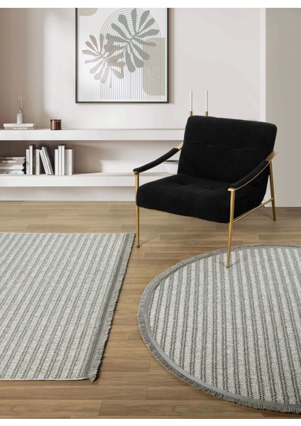 Gri Yuvarlak Yumuşak Dokulu Halı Kilim Salon Mutfak Koridor Yolluk Dokuma Makine Halısı 0011 Daire modelleri