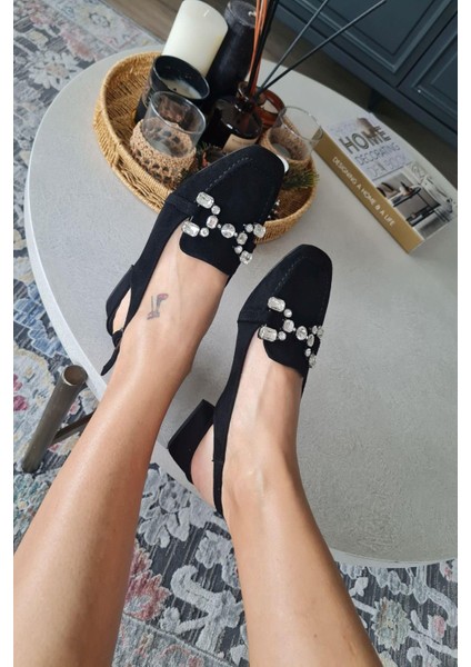 10 031 Topukla Kadın Toka Detaylı 4 cm Topuklu Loafer Günlük Ayakkabı