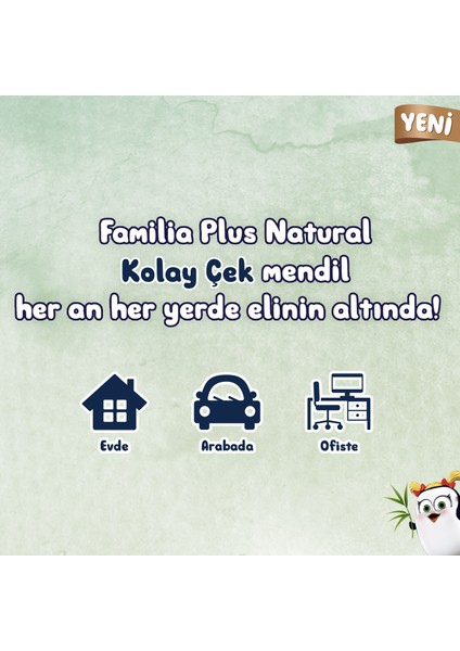 Plus Natural Çek Al Mendil 150LI (18 Paket x 150 Yaprak)