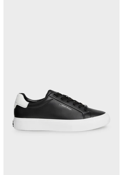 Calvin Klein Logolu Deri Sneaker Ayakkabı HW0HW020370GN Kadın Ayakkabı HW0HW02037 0gn