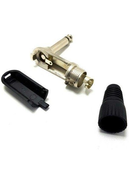 6.3 mm L Tipi Mono Metal Gitar Jak Erkek - 10 Adet