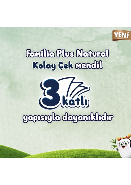 Plus Natural Çek Al Mendil 150LI (18 Paket x 150 Yaprak)