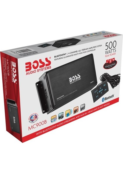 Boss Audio Systems MC900B 500W 4 Kanal Bluetooth Ab Amplifikatör Amfi