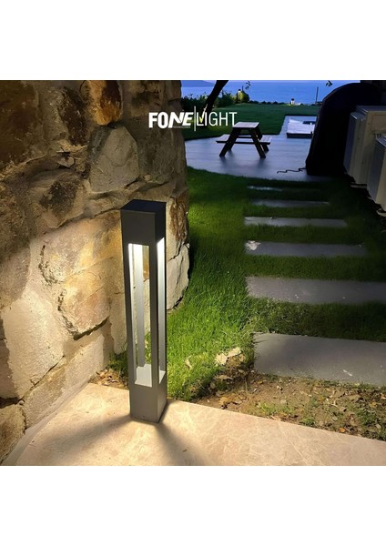 Fonelight Bollard Aydınlatma - Bahçe Yürüyüş Yolu Aydınlatma - Pazlanmaz, Toz ve Su Geçirmez Dış Mekan Aydınlatma Armatürü AKA010 75CM