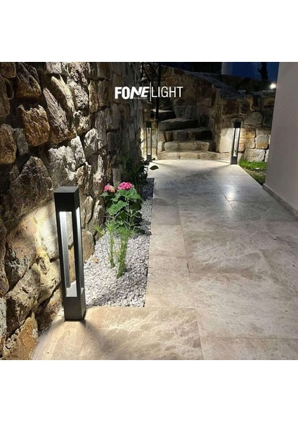 Fonelight Bollard Aydınlatma - Bahçe Yürüyüş Yolu Aydınlatma - Pazlanmaz, Toz ve Su Geçirmez Dış Mekan Aydınlatma Armatürü AKA010 75CM