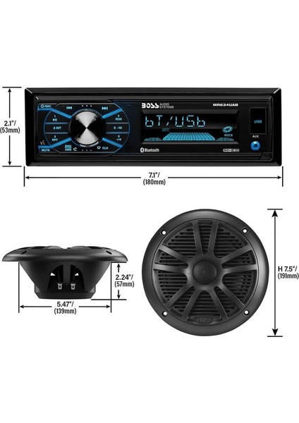 Systems MCBK634B.64 Usb, Aux Girişli Bluetoothlu Hoparlörlü Marin Teyp Seti