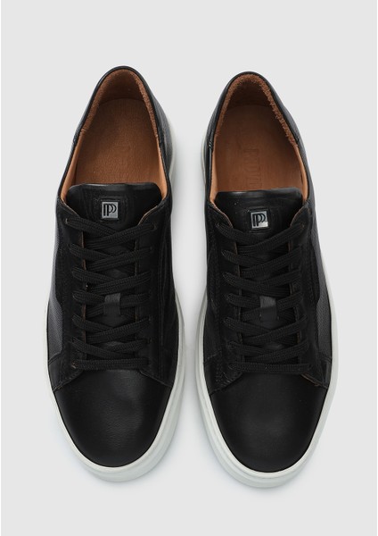 Siyah Deri Erkek Sneaker indirimleri