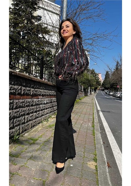 Saçak Payetli Body Suit