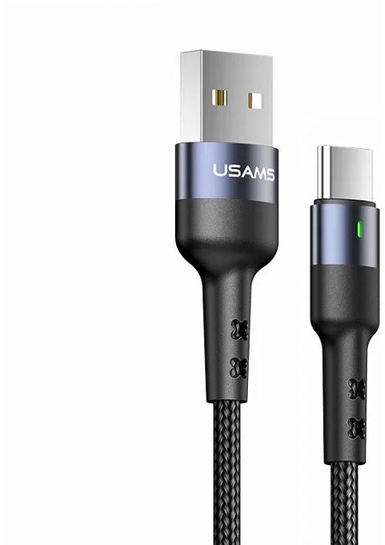 Sipariş Vakti Usams US-SJ313 USB To Type-C Örgülü Şarj ve Data Kablosu Hızlı Şarj 1m