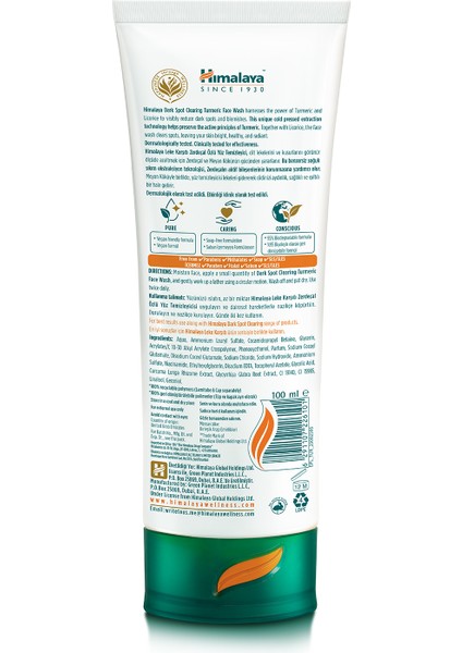 Since 1930 Dark Spot Clearing Leke Karşıtı Zerdeçal Özlü Yüz Temizleyici 100 ml