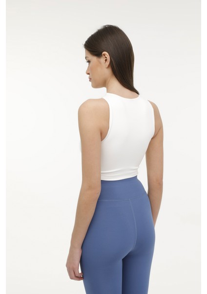 W-GF48 Tara Cropped Tank Ekru Kadın Atlet