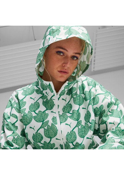 Blossom Aop Kadın Rüzgarlık 62497686-BEYAZ Yeşil M - Yeşil-Beyaz