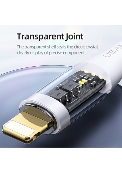 Sipariş Vakti Usams SJ571 USB 8-Pin Lightning Alüminyum Alaşımlı Hızlı Şarj Örgülü (Siyah)