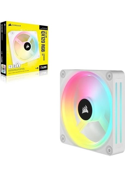 Corsaır CO-9051005-WW Icue Lınk QX120 Rgb 120MM Pwm Pc Fan Genişletme Kiti Beyaz