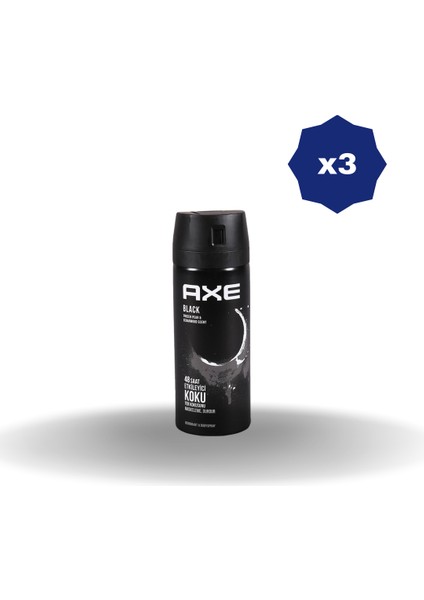 Black Deodorant 150 ml x 3 Adet