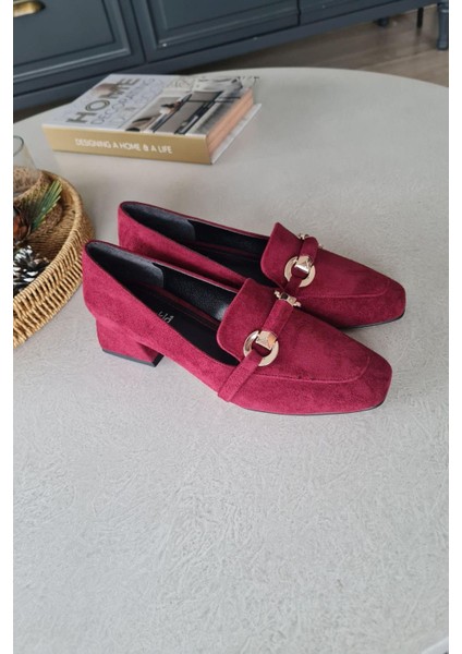 10 1900 Topukla Kadın Toka Detaylı 3 cm Topuklu Loafer Günlük Ayakkabı modelleri