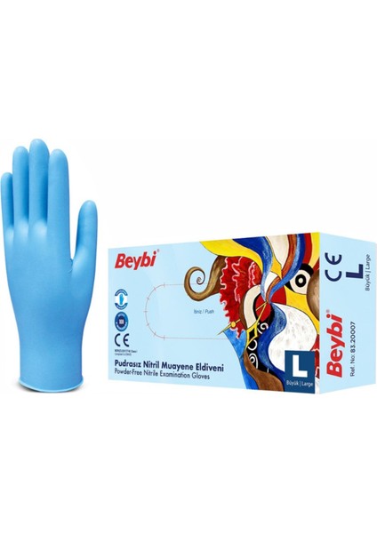 Nitril Mavi Pudrasız Muayene Eldiveni - Koli (20 Paket) fiyatları