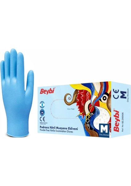 Nitril Mavi Pudrasız Muayene Eldiveni - Koli (20 Paket) fiyatları