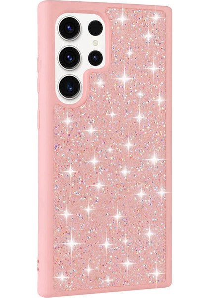 Samsung Galaxy S23 Ultra Kılıf Parlak Taşlı + Ekran Koruyucu Ped