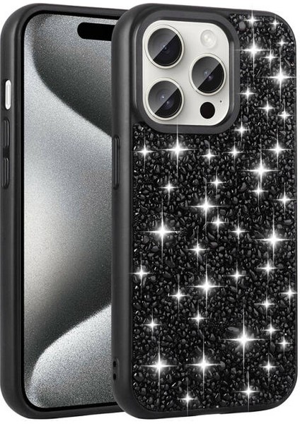 iPhone 15 Pro Max Kılıf Linea Parlak Taşlı