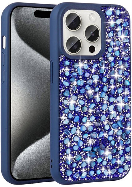 iPhone 15 Pro Kılıf Linea Parlak Taşlı + Ekran Koruyucu Nano